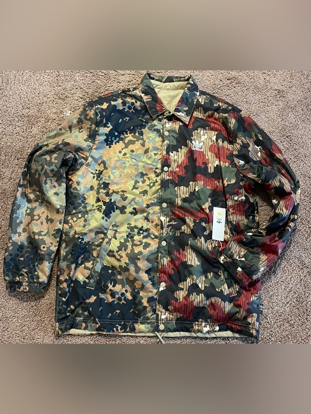 Adidas x Pharrell Williams Hu Hiking Camo Coach Jacket Size XL